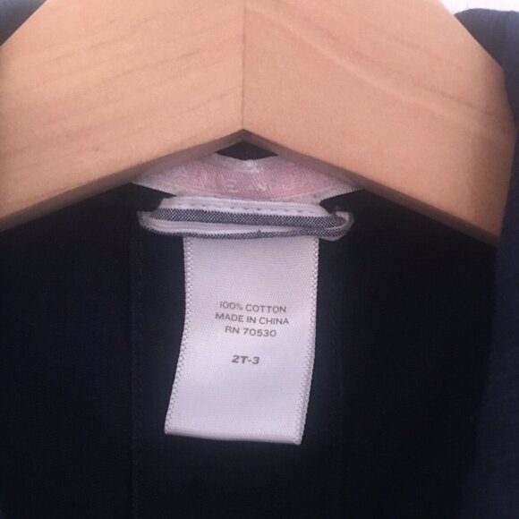 Janie And‎ Jack Pea Coat Girls Size 2T-3 Navy Blue Jacket Pleats 100% Cotton - Picture 3 of 7